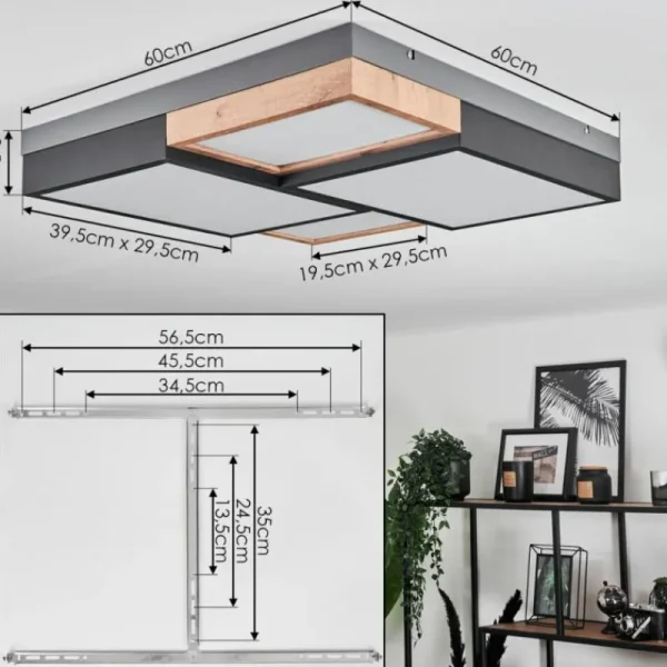 hofstein Plafonnier Bornos LED Anthracite, 1 lumière* Lampes Modernes