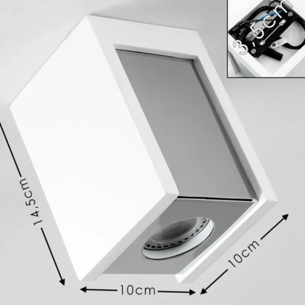 hofstein Plafonnier Braslo Chrome, Blanc, 1 lumière* Lampes Modernes