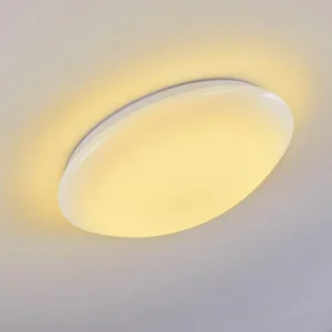 hofstein Plafonnier Brighton LED Blanc, 1 lumière, Télécommandes, Changeur de couleurs* Lampes Modernes