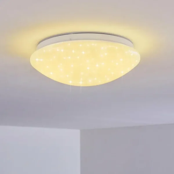 hofstein Plafonnier Brighton Star LED Blanc, 1 lumière, Télécommandes, Changeur de couleurs* Lampes Modernes