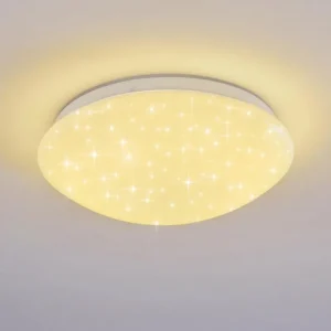 hofstein Plafonnier Brighton Star LED Blanc, 1 lumière, Télécommandes, Changeur de couleurs* Lampes Modernes