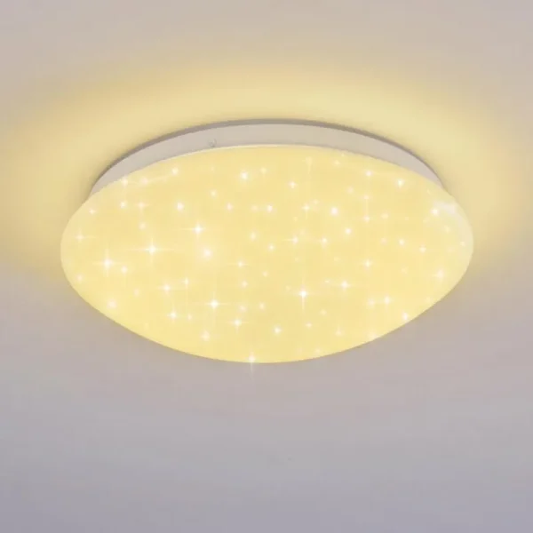 hofstein Plafonnier Brighton Star LED Blanc, 1 lumière, Télécommandes, Changeur de couleurs* Lampes Modernes