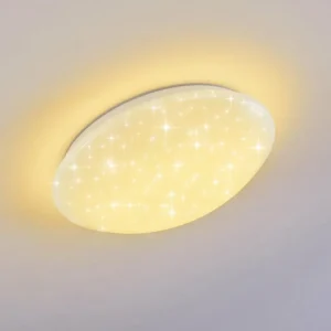 hofstein Plafonnier Brighton Star LED Blanc, 1 lumière, Télécommandes, Changeur de couleurs* Lampes Modernes