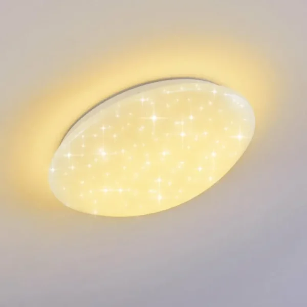 hofstein Plafonnier Brighton Star LED Blanc, 1 lumière, Télécommandes, Changeur de couleurs* Lampes Modernes