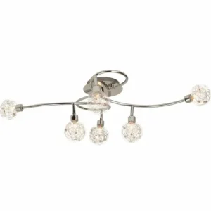 Luminaires Brilliant Plafonnier Brilliant Joya Chrome, 6 lumières* Lampes En Verre