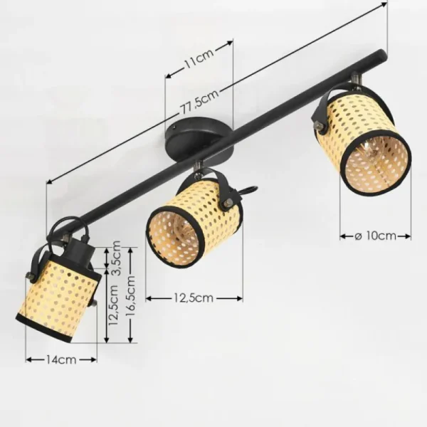 hofstein Plafonnier Broekerhaven Noir, 3 lumières* Lampes Modernes