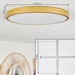 hofstein Plafonnier Broglen LED Laiton, 1 lumière* Lampes Modernes
