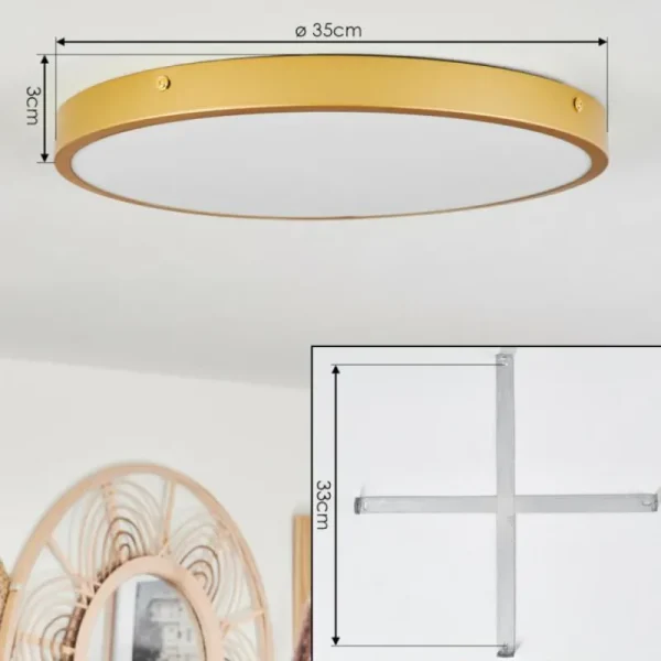 hofstein Plafonnier Broglen LED Laiton, 1 lumière* Lampes Modernes