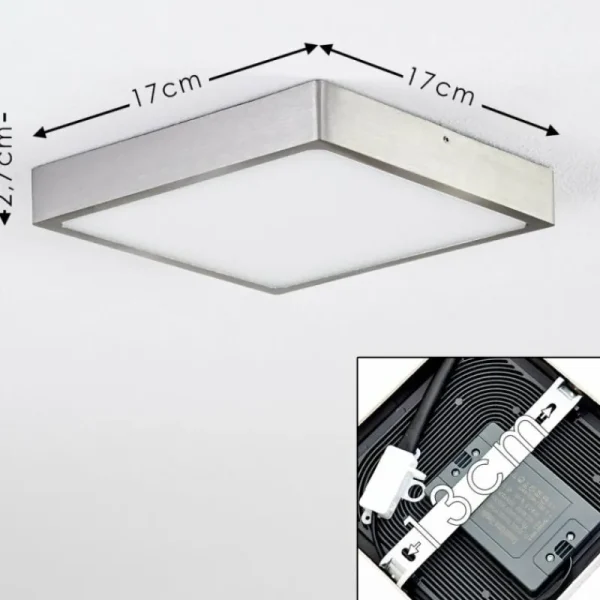 hofstein Plafonnier Broglen LED Nickel mat, 1 lumière* Lampes Modernes