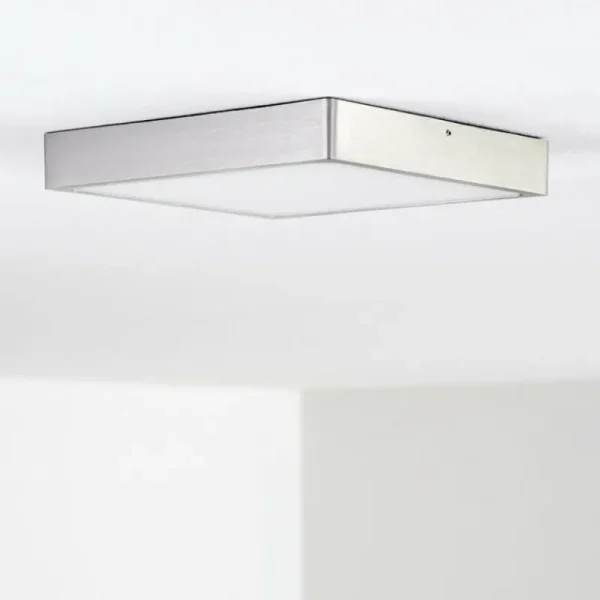 hofstein Plafonnier Broglen LED Nickel mat, 1 lumière* Lampes Modernes