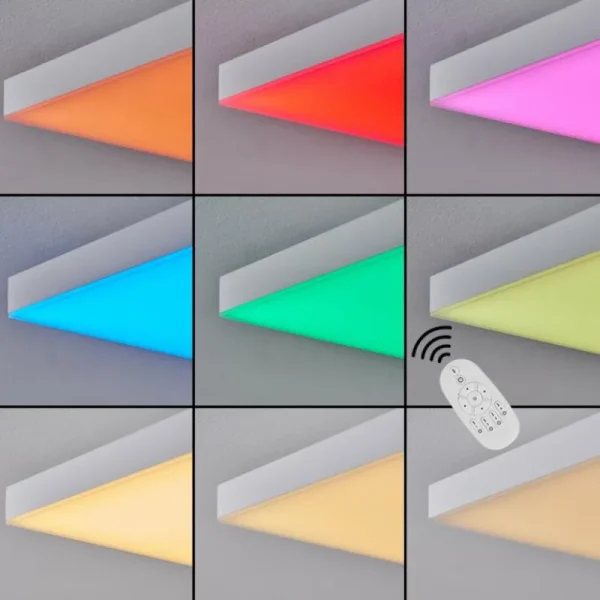 hofstein Plafonnier Buenaventura LED Blanc, 1 lumière, Télécommandes, Changeur de couleurs* Lampes Modernes