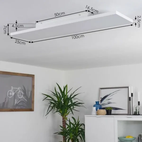 hofstein Plafonnier Buenaventura LED Blanc, 1 lumière, Télécommandes, Changeur de couleurs* Lampes Modernes