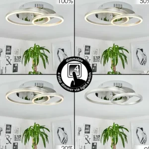 hofstein Plafonnier Buren LED Aluminium, Chrome, 1 lumière* Lampes Modernes