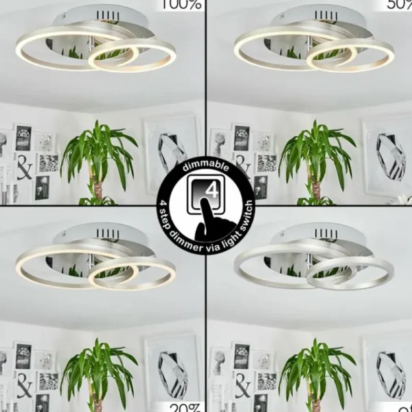 hofstein Plafonnier Buren LED Aluminium, Chrome, 1 lumière* Lampes Modernes