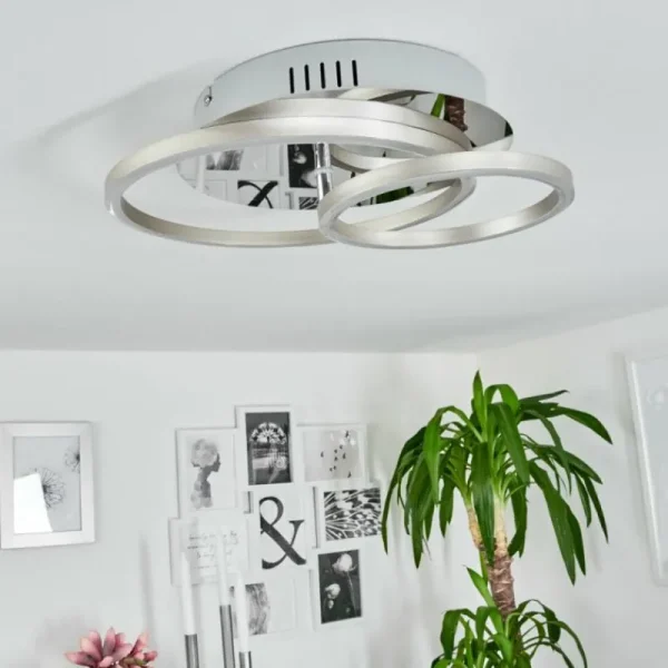 hofstein Plafonnier Buren LED Aluminium, Chrome, 1 lumière* Lampes Modernes