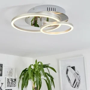 hofstein Plafonnier Buren LED Aluminium, Chrome, 1 lumière* Lampes Modernes