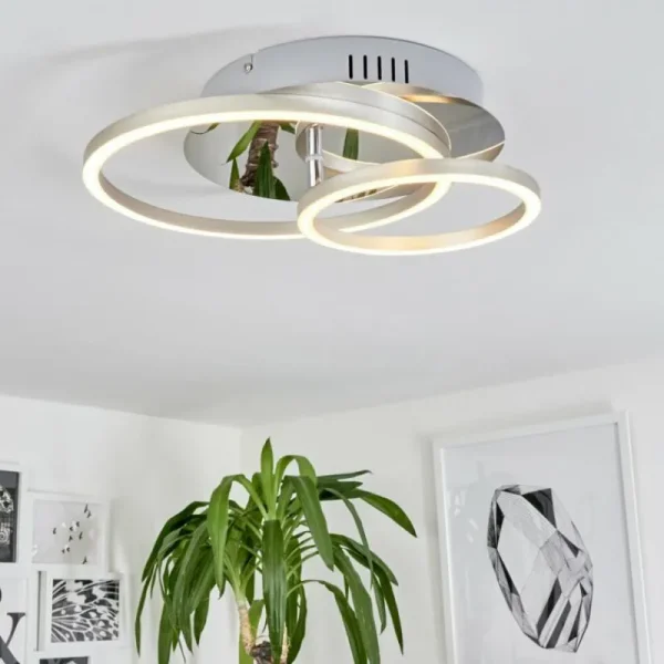 hofstein Plafonnier Buren LED Aluminium, Chrome, 1 lumière* Lampes Modernes