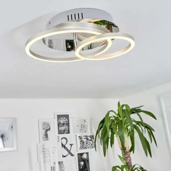 hofstein Plafonnier Buren LED Aluminium, Chrome, 1 lumière* Lampes Modernes