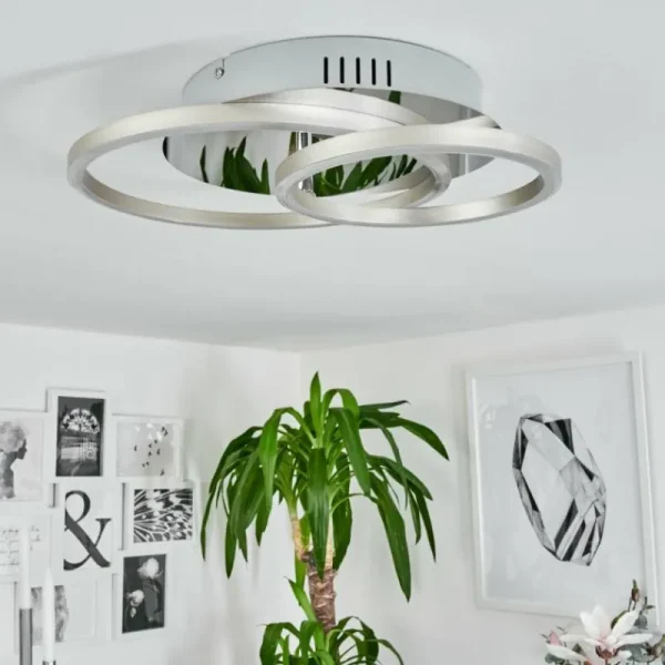 hofstein Plafonnier Buren LED Aluminium, Chrome, 1 lumière* Lampes Modernes