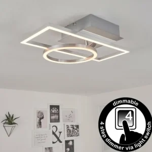 hofstein Plafonnier Buren LED Nickel mat, 1 lumière* Lampes Modernes