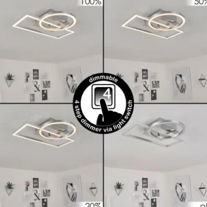 hofstein Plafonnier Buren LED Nickel mat, 1 lumière* Lampes Modernes
