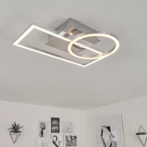 hofstein Plafonnier Buren LED Nickel mat, 1 lumière* Lampes Modernes