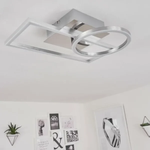 hofstein Plafonnier Buren LED Nickel mat, 1 lumière* Lampes Modernes