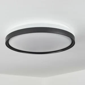 hofstein Plafonnier Buris LED Noir, Blanc, 1 lumière, Télécommandes* Lampes Modernes