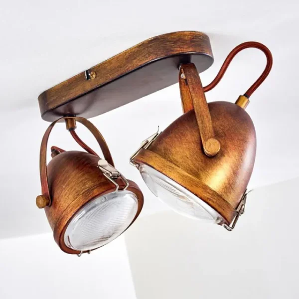 hofstein Plafonnier Butikon Rouille, 2 lumières* Lampes En Verre