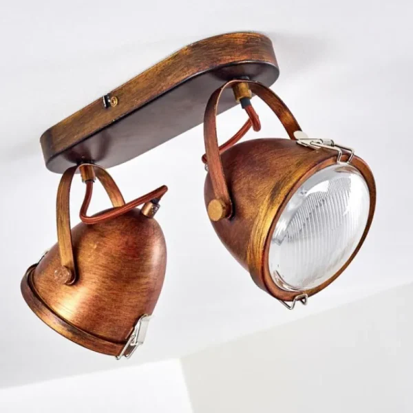 hofstein Plafonnier Butikon Rouille, 2 lumières* Lampes En Verre