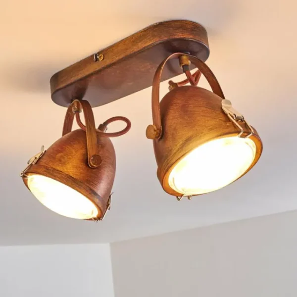 hofstein Plafonnier Butikon Rouille, 2 lumières* Lampes En Verre