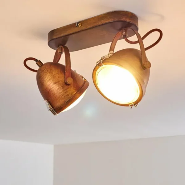 hofstein Plafonnier Butikon Rouille, 2 lumières* Lampes En Verre