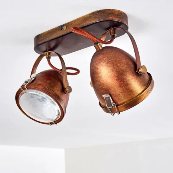 hofstein Plafonnier Butikon Rouille, 2 lumières* Lampes En Verre