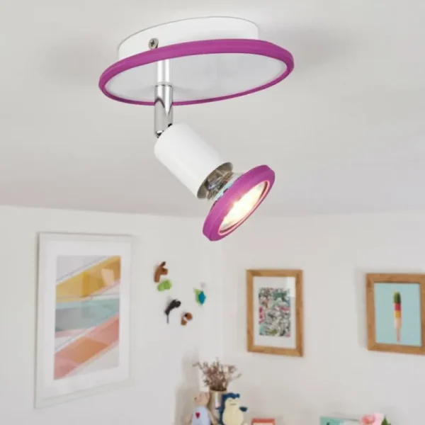 hofstein Plafonnier Cabri LED Chrome, Lila, Blanc, 1 lumière* Lampes Modernes