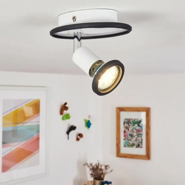 hofstein Plafonnier Cabri LED Chrome, Noir, Blanc, 1 lumière* Lampes Modernes