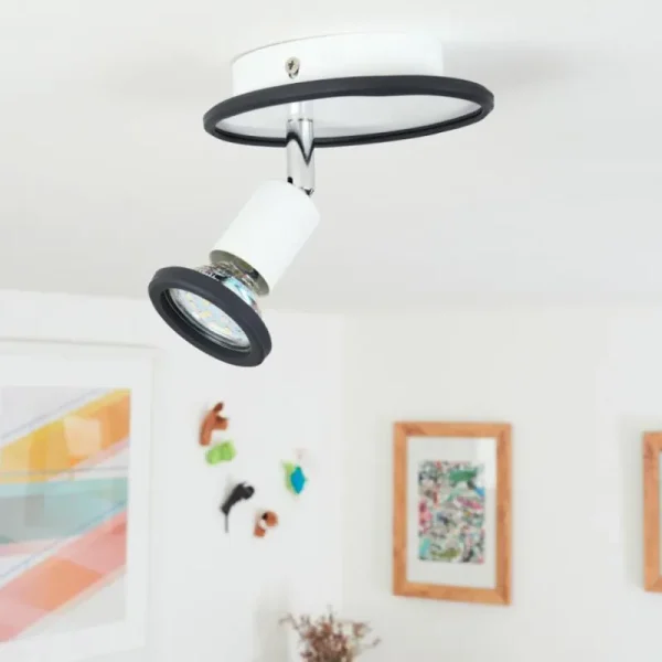 hofstein Plafonnier Cabri LED Chrome, Noir, Blanc, 1 lumière* Lampes Modernes