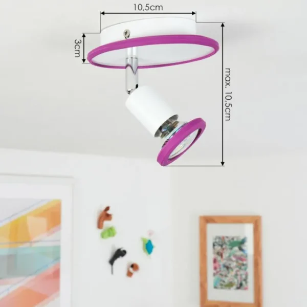 hofstein Plafonnier Cabri LED Chrome, Lila, Blanc, 1 lumière* Lampes Modernes