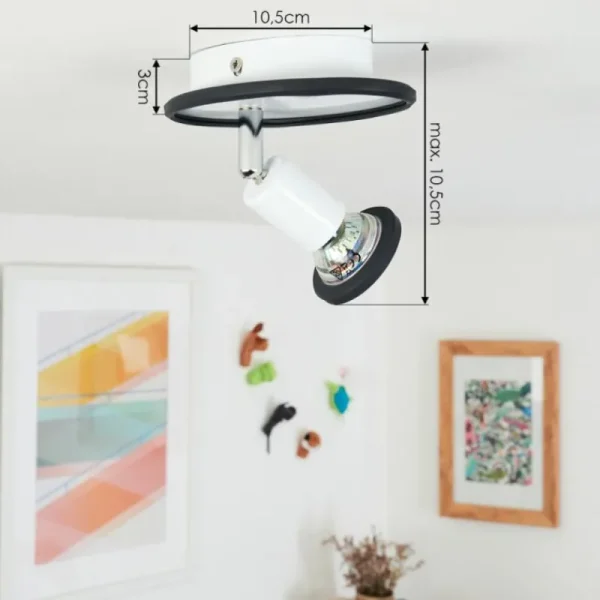 hofstein Plafonnier Cabri LED Chrome, Noir, Blanc, 1 lumière* Lampes Modernes