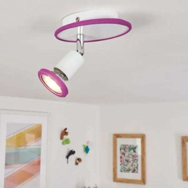 hofstein Plafonnier Cabri LED Chrome, Lila, Blanc, 1 lumière* Lampes Modernes