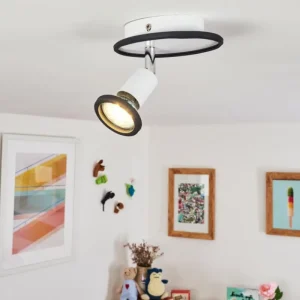 hofstein Plafonnier Cabri LED Chrome, Noir, Blanc, 1 lumière* Lampes Modernes