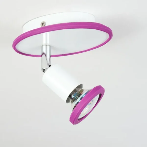 hofstein Plafonnier Cabri LED Chrome, Lila, Blanc, 1 lumière* Lampes Modernes