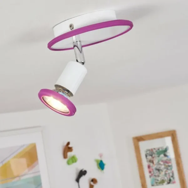 hofstein Plafonnier Cabri LED Chrome, Lila, Blanc, 1 lumière* Lampes Modernes