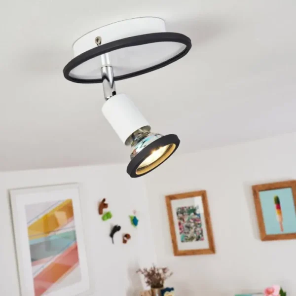 hofstein Plafonnier Cabri LED Chrome, Noir, Blanc, 1 lumière* Lampes Modernes