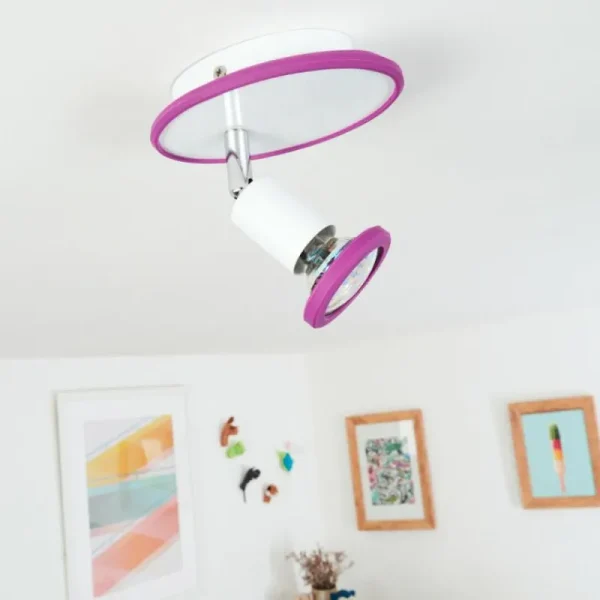 hofstein Plafonnier Cabri LED Chrome, Lila, Blanc, 1 lumière* Lampes Modernes