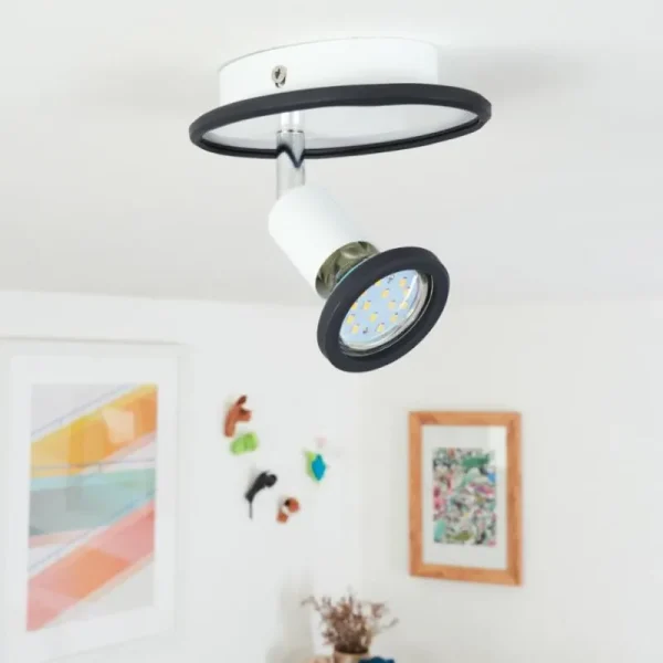 hofstein Plafonnier Cabri LED Chrome, Noir, Blanc, 1 lumière* Lampes Modernes