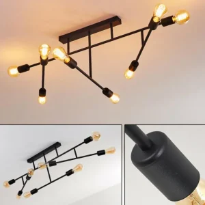 hofstein Plafonnier Cahaba Noir, 8 lumières* Lampes Modernes