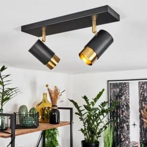 hofstein Plafonnier Campanas Laiton, Noir, 2 lumières* Lampes Modernes
