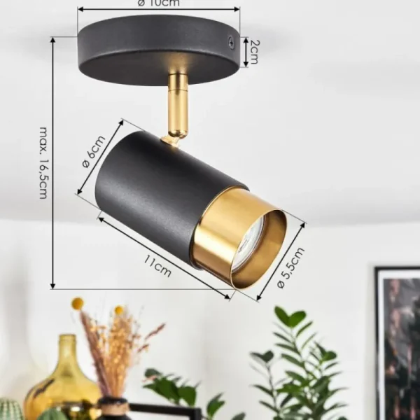 hofstein Plafonnier Campanas Laiton, Noir, 1 lumière* Lampes Modernes