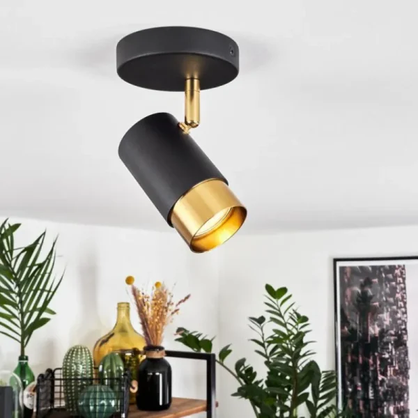 hofstein Plafonnier Campanas Laiton, Noir, 1 lumière* Lampes Modernes