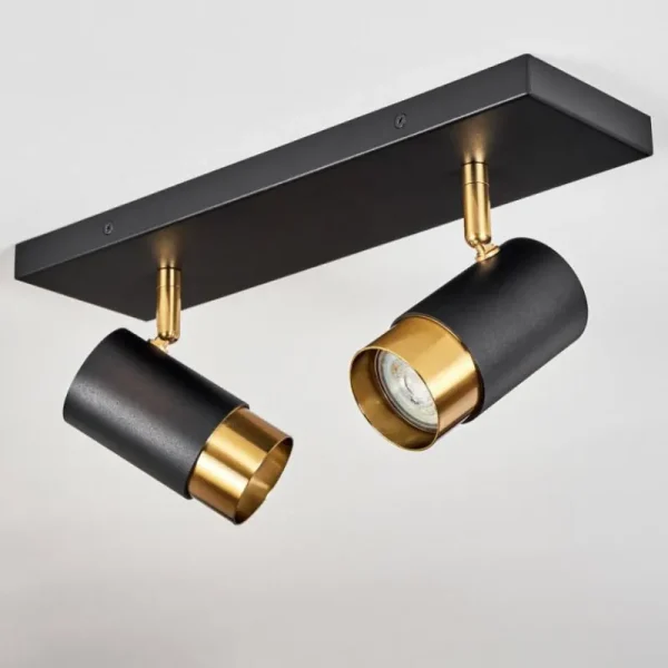 hofstein Plafonnier Campanas Laiton, Noir, 2 lumières* Lampes Modernes